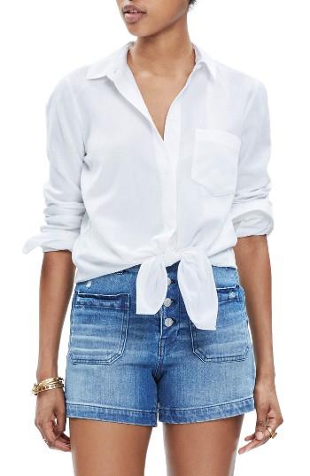 Women's Madewell Tie Front Shirt