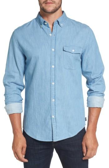 Men's Vineyard Vines Lightkeeper Slim Fit Chambray Sport Shirt - Blue