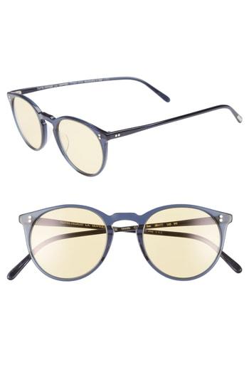 Men's Oliver Peoples O'malley 48mm Round Sunglasses - Navy
