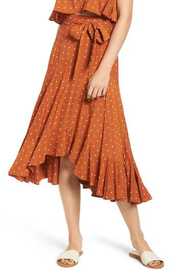 Women's Faithfull The Brand Kamares Polka Dot Midi Skirt - Yellow