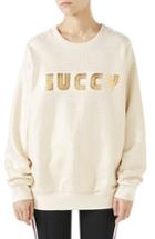 Women's Gucci Metallic Logo Sweatshirt - Metallic