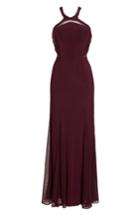 Women's Morgan & Co. Mesh Inset Knit Mermaid Gown /6 - Burgundy