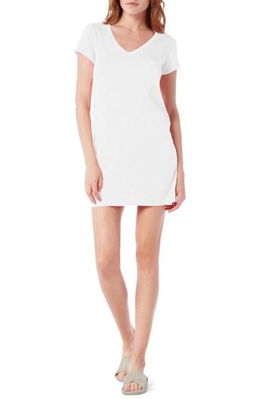 Women's Michael Stars V-neck Jersey Minidress - White