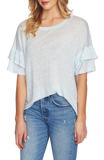 Women's 1.state Ruffle Linen Tee, Size - Blue