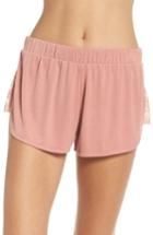 Women's Honeydew Intimates Lace Trim Ribbed Pajama Shorts - Pink