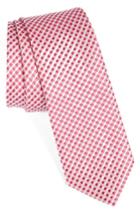 Men's Nordstrom Men's Shop Elkin Check Silk Skinny Tie, Size - Pink