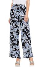 Women's Vince Camuto Woodblock Floral Ruffle Hem Pants - Black