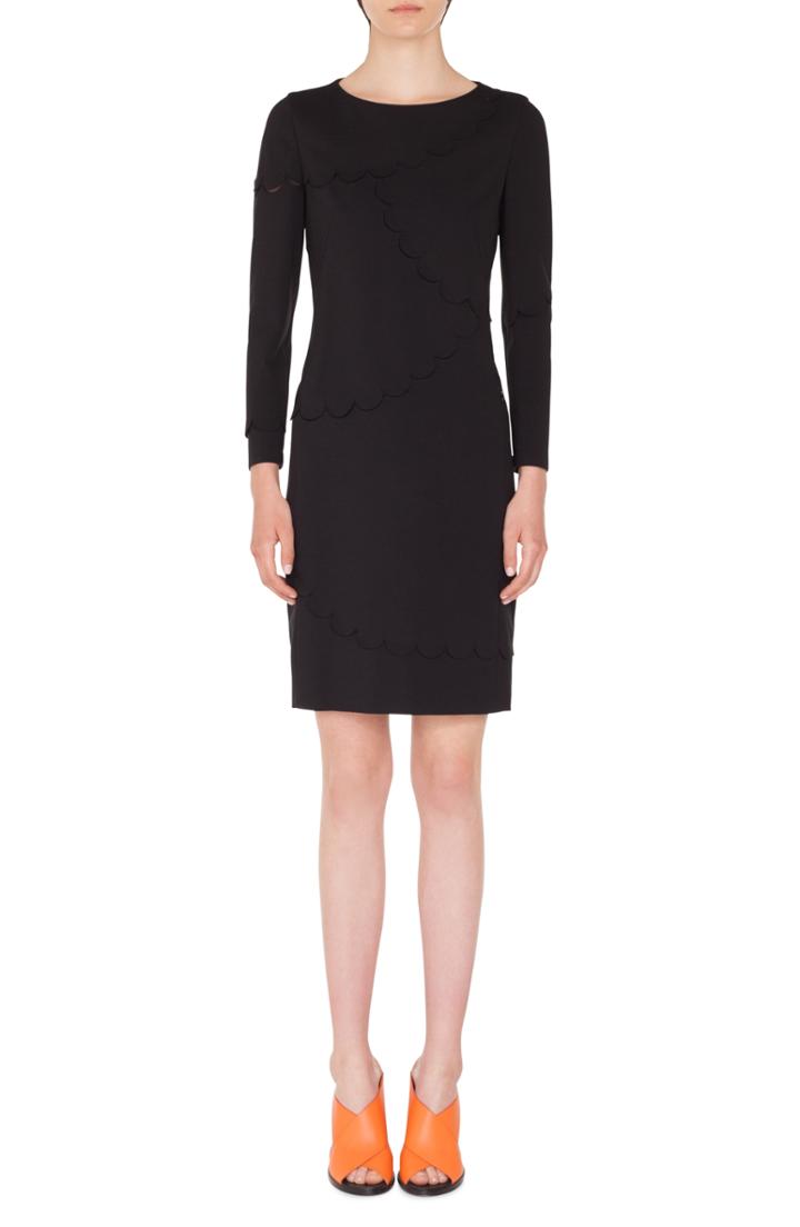 Women's Akris Punto Scallop Detail Dress - Black