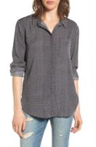 Women's Treasure & Bond Satin Boyfriend Shirt, Size - Blue