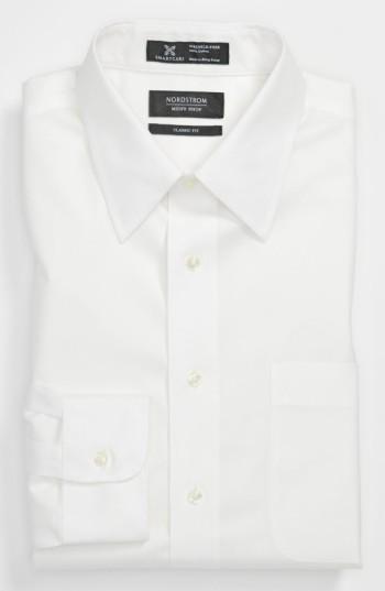 Men's Nordstrom Men's Shop Smartcare(tm) Classic Fit Solid Dress Shirt .5 33 - White (online Only)