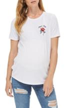 Women's Topshop Bonjour Baby Embroidered Maternity Tee Us (fits Like 2-4) - White