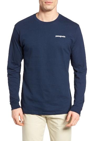 Men's Patagonia P-6 Logo Organic Cotton T-shirt - Blue