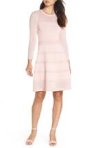 Women's Vince Camuto Mix Stitch Pointelle Fit & Flare Dress - Pink