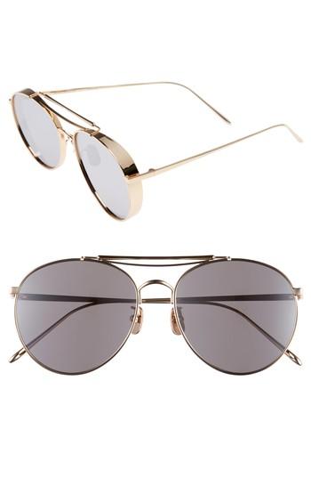 Women's Gentle Monster Big Bully 56mm Aviator Sunglasses - Gold/ Grey Mirror