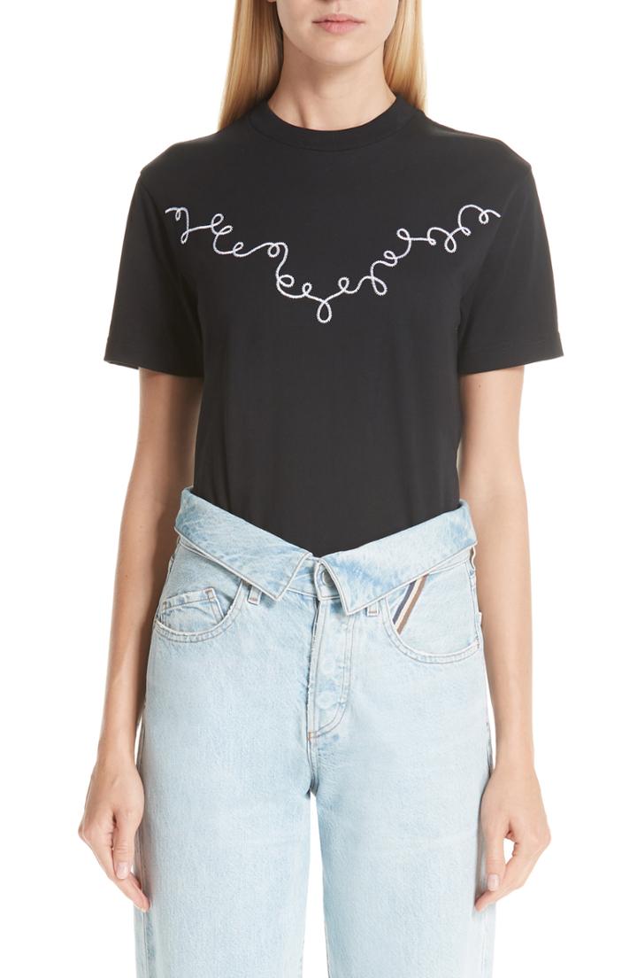 Women's Ganni Harris Cotton Jersey Tee - Black