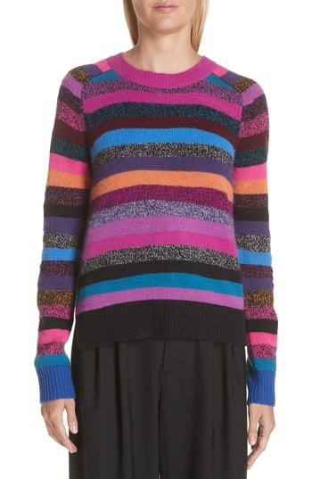 Women's Marc Jacobs Tie Back Stripe Cashmere Sweater - Pink