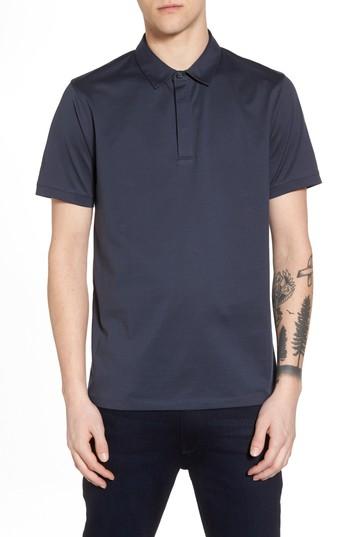 Men's Calibrate Mercerized Cotton Jersey Polo - Blue