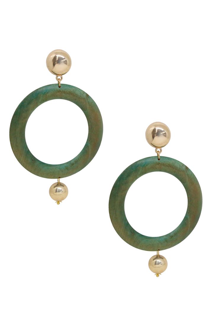 Women's Ettika Wood Hoop Earrings