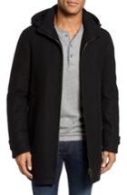 Men's Herno Wool Blend Hooded Coat Eu - Black