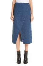 Women's Simon Miller Long Denim Wrap Skirt - Blue