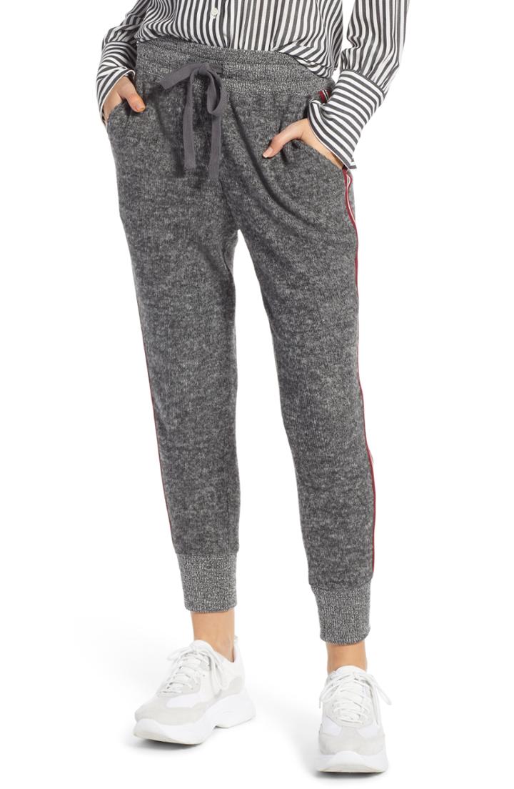 Women's Treasure & Bond Side Stripe Knit Joggers, Size - Grey