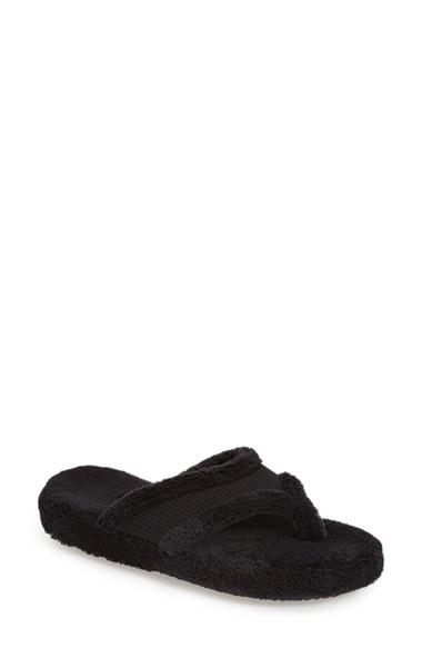 Women's Acorn 'waffle' Spa Slipper - Black
