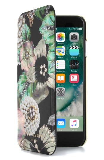 Ted Baker London Clarna Iphone 6/6s/7/8 & 6/6s/7/8 Mirror Folio Case - Black