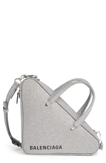Balenciaga Extra Small Glitter Triangle Leather Bag - Metallic