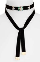 Women's Jenny Packham Embellished Velvet Wrap Choker Necklace