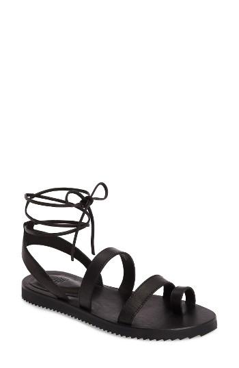 Women's Eileen Fisher Wales Lace-up Sandal M - Black