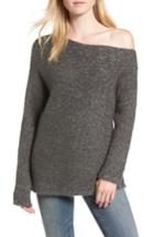 Women's Treasure & Bond One-shoulder Ribbed Sweater, Size - Grey