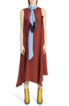 Women's Marni Tie Neck Side Button Dress Us / 40 It - Burgundy