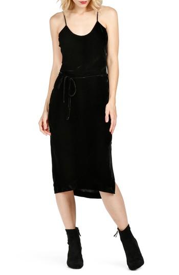 Women's Paige Tressa Velvet Midi Slipdress - Black