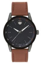 Men's Movado Leather Strap Watch, 42mm