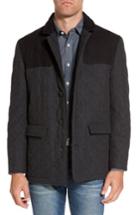 Men's Hart Schaffner Marx 'shooter' Wool Blend Quilted Jacket, Size - Grey