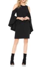 Petite Women's Vince Camuto Cold Shoulder Shift Dress, Size P - Black