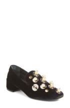 Women's Mercedes Castillo Studded Loafer .5 M - Black