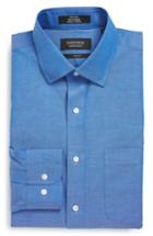 Men's Nordstrom Men's Shop Trim Fit Non-iron Solid Dress Shirt .5 - 34/35 - Blue