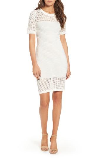 Women's Sentimental Ny Open Weave Body-con Dress - White