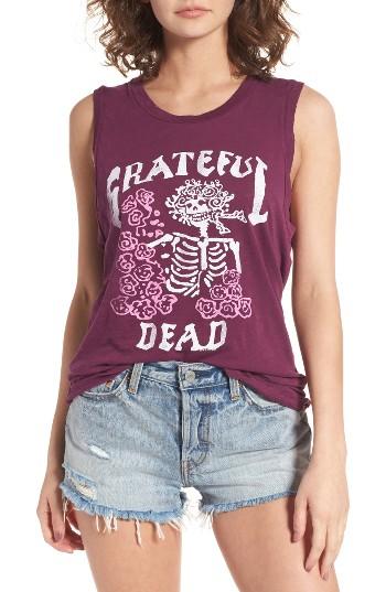 Women's Junk Food Grateful Dead Tank - Burgundy