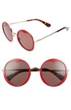 Women's Kate Spade New York Rosaria 53mm Heart Cutout Lens Sunglasses - Matte Red/ Havana/ Burgundy