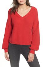 Women's Bp. V Neck Cotton Sweater - Red
