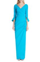 Women's Chiara Boni La Petite Robe Ruffle Cuff Side Drape Gown Us / 40 It - Blue