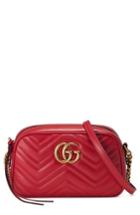 Gucci Small Gg Marmont 2.0 Matelasse Leather Camera Bag - Red