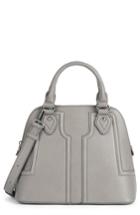 Sole Society Structured Faux Leather Dome Satchel - Grey