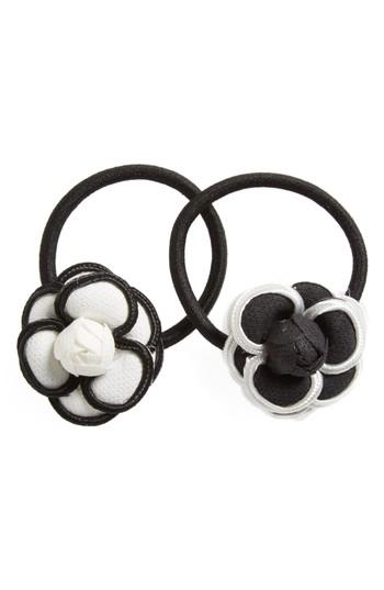 Tasha 2-pack Floral Ponytail Holders, Size - Black