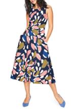 Women's Boden Elena Fit & Flare Cotton Dress - Blue