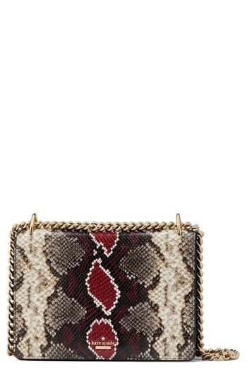 Kate Spade New York Reese Park - Marci Snake Embossed Leather Shoulder Bag - Brown