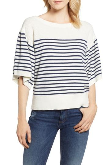 Women's Vineyard Vines Bell Sleeve Stripe Sweater - White