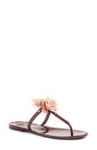 Women's Tory Burch Blossom Jelly Flip Flop M - Burgundy